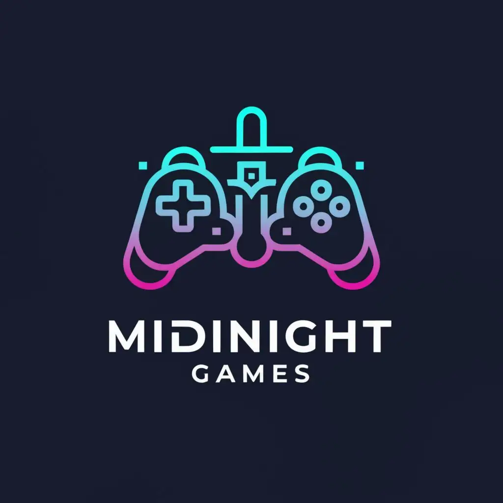 a logo design,with the text "midnight games", main symbol:gaming,Moderate,clear background