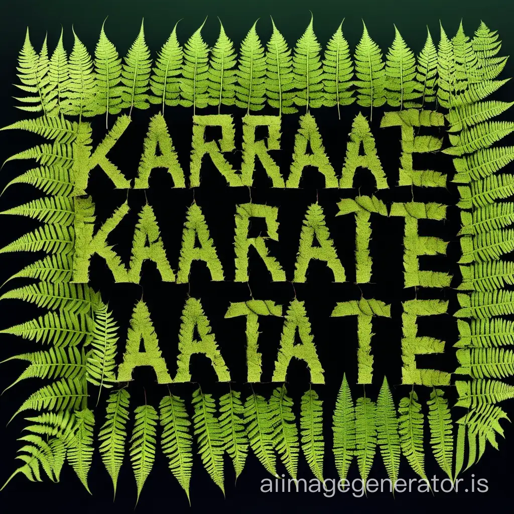 KARAKATE written with fern leafs
