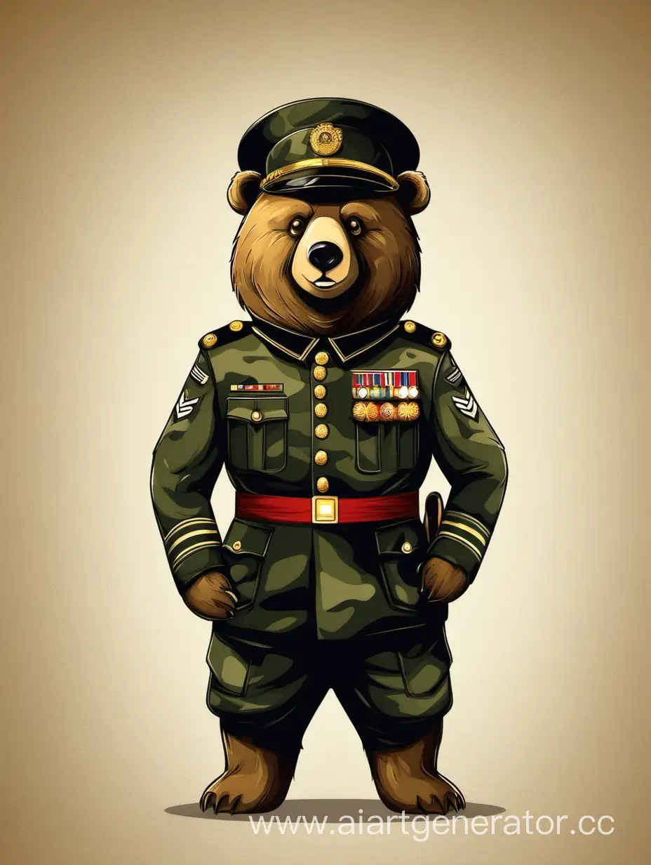 poster bear in military uniform