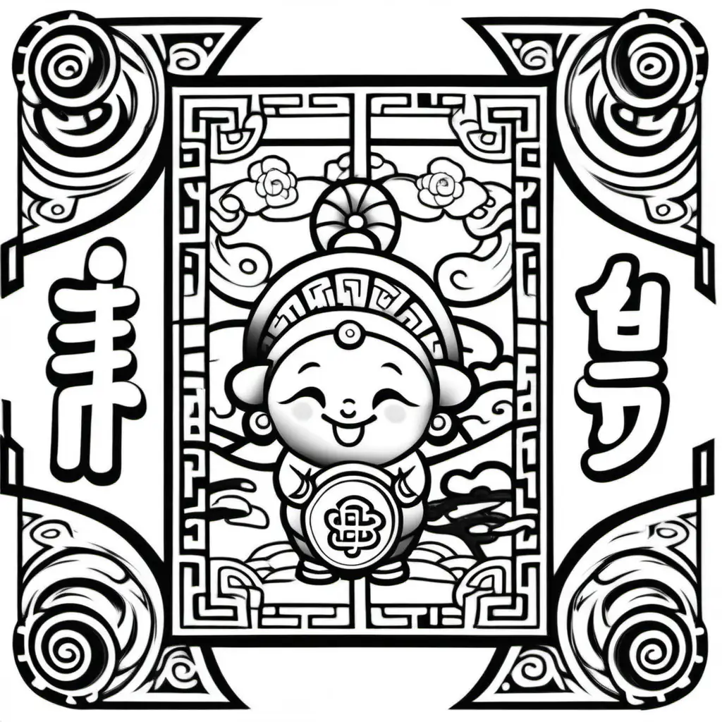 Chinese New Year Money Pocket Coloring Page