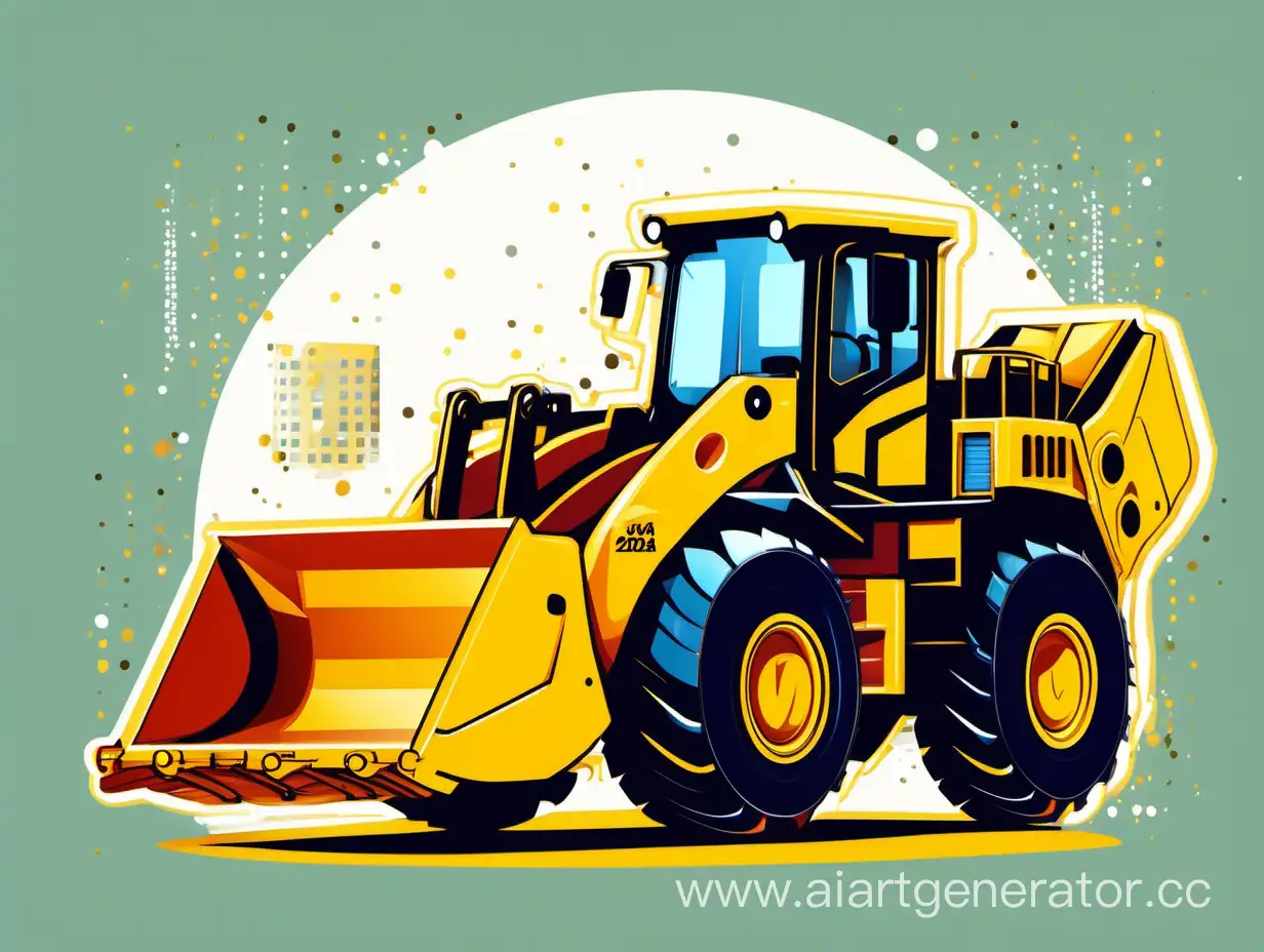 2024-New-Years-Card-Construction-FrontEnd-Loader-with-RusBusinessAuto-Logo