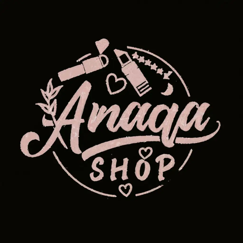 logo, MAKEUP, with the text "ANAQA SHOP", typography