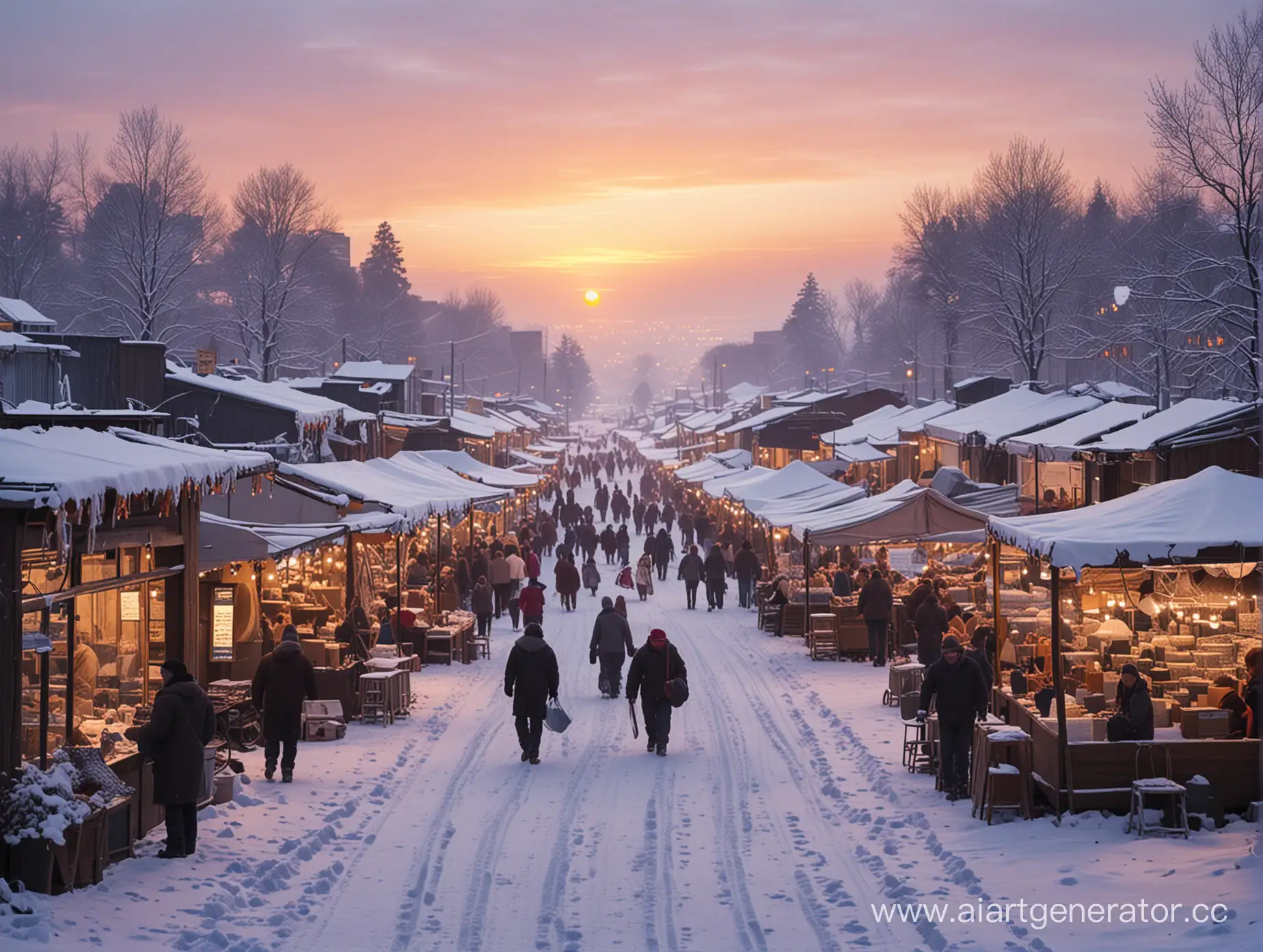 Snowy-Winter-Sunset-Market-Trading-Technologies-in-a-Winter-Wonderland
