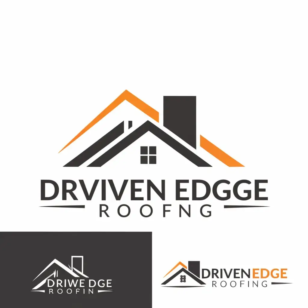 a logo design,with the text 'Driven Edge Roofing', main symbol:Simple home rooftop,Minimalistic,be used in Construction industry,clear background