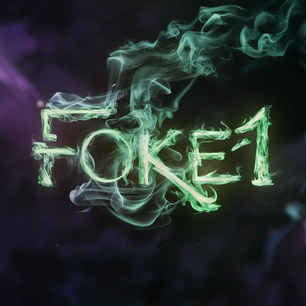 Mystical Green Fire Smoke Inscription F0KE1 Art