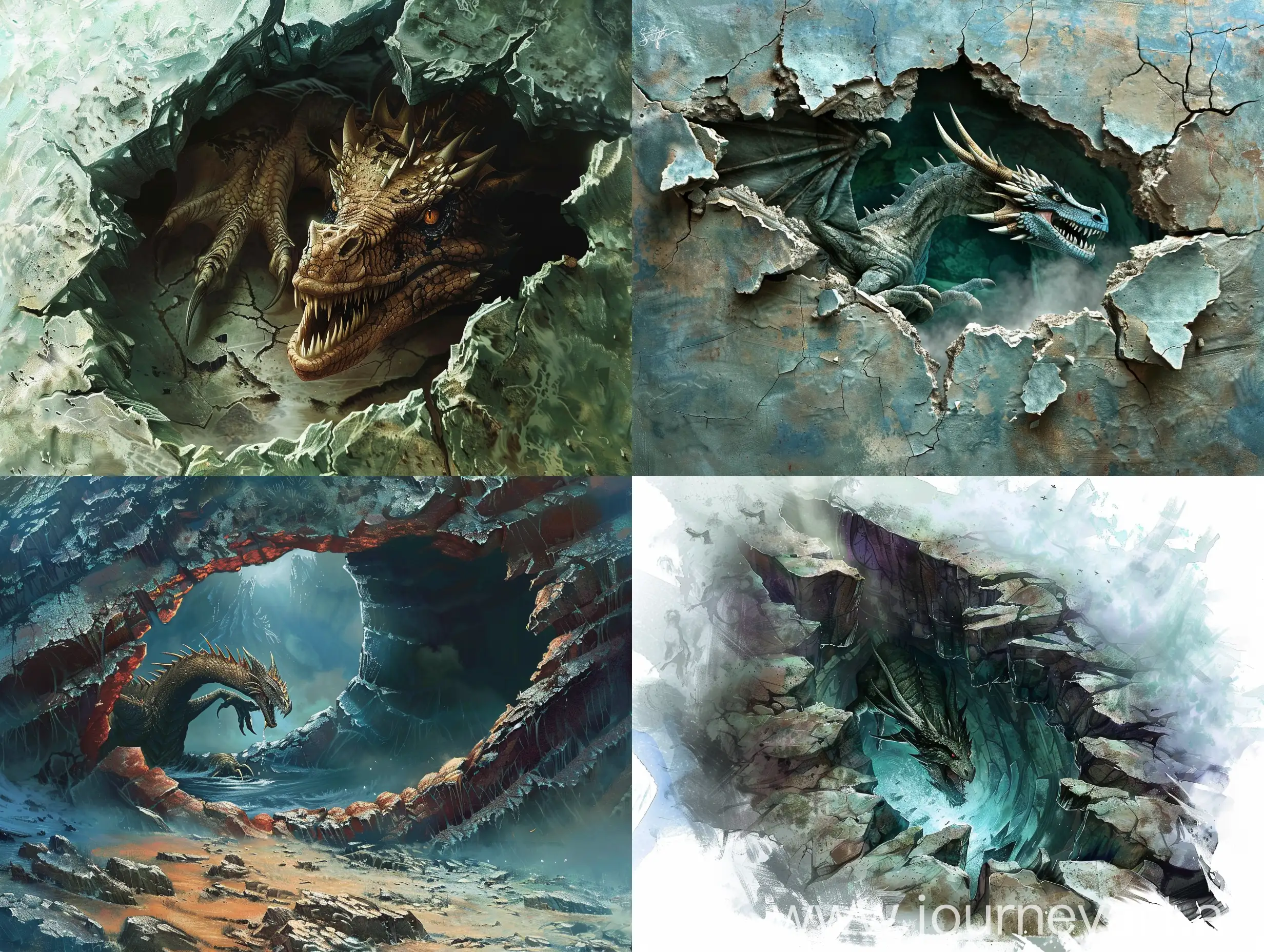 Dragon-Guarding-Broken-Cave-Entrance