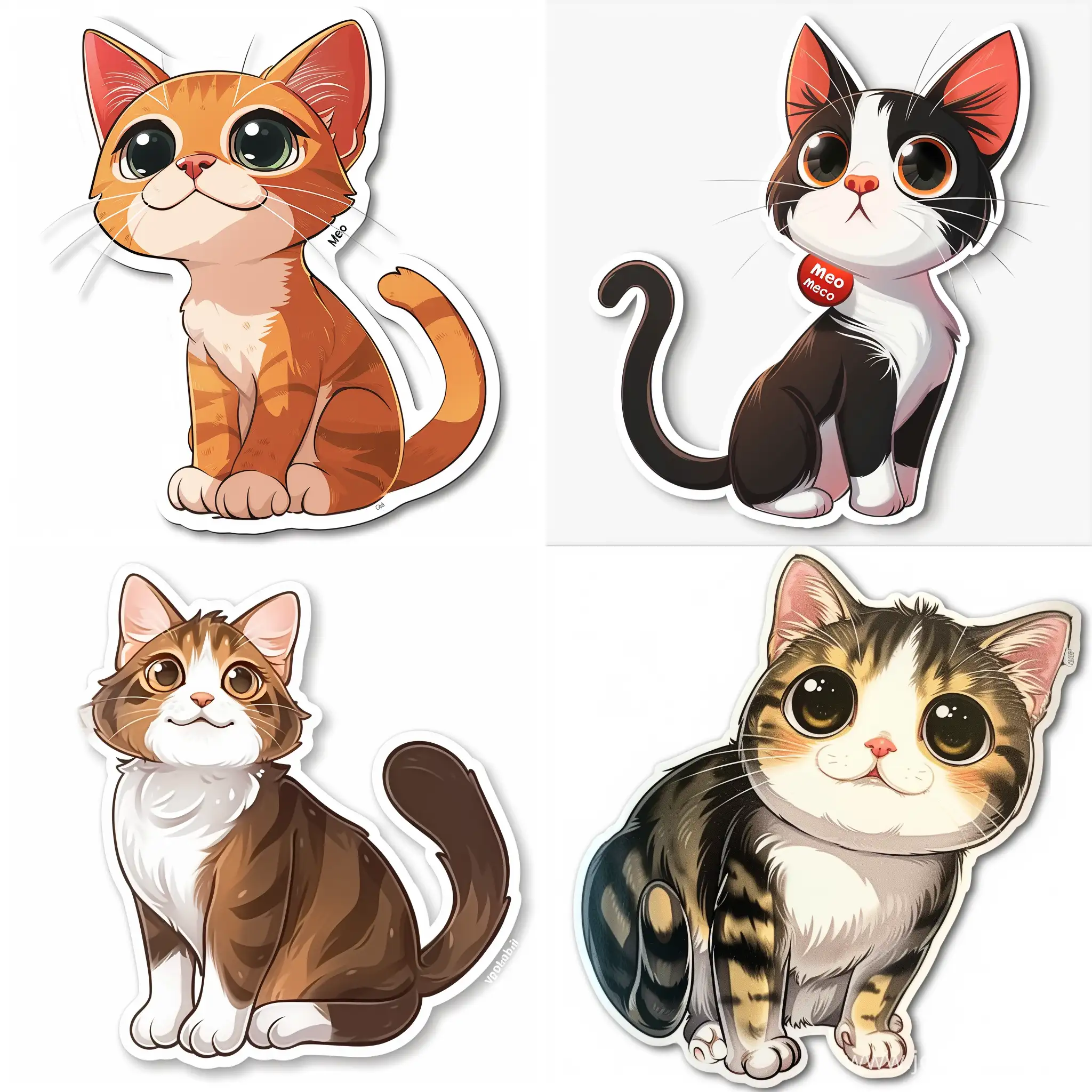 Adorable-VKontakte-Cat-Stickers-Expressive-Feline-Emotions-in-Versatile-11-Aspect-Ratio