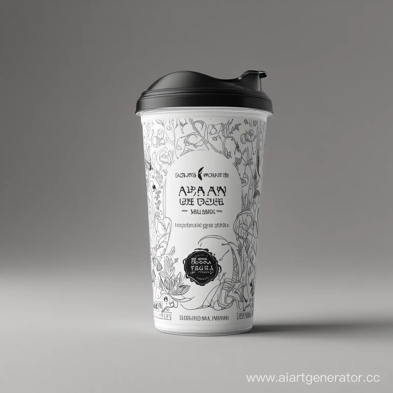 Refillable-03ml-Ayran-High-Protein-Drink-Cup-with-Minimalist-Black-and-White-Label