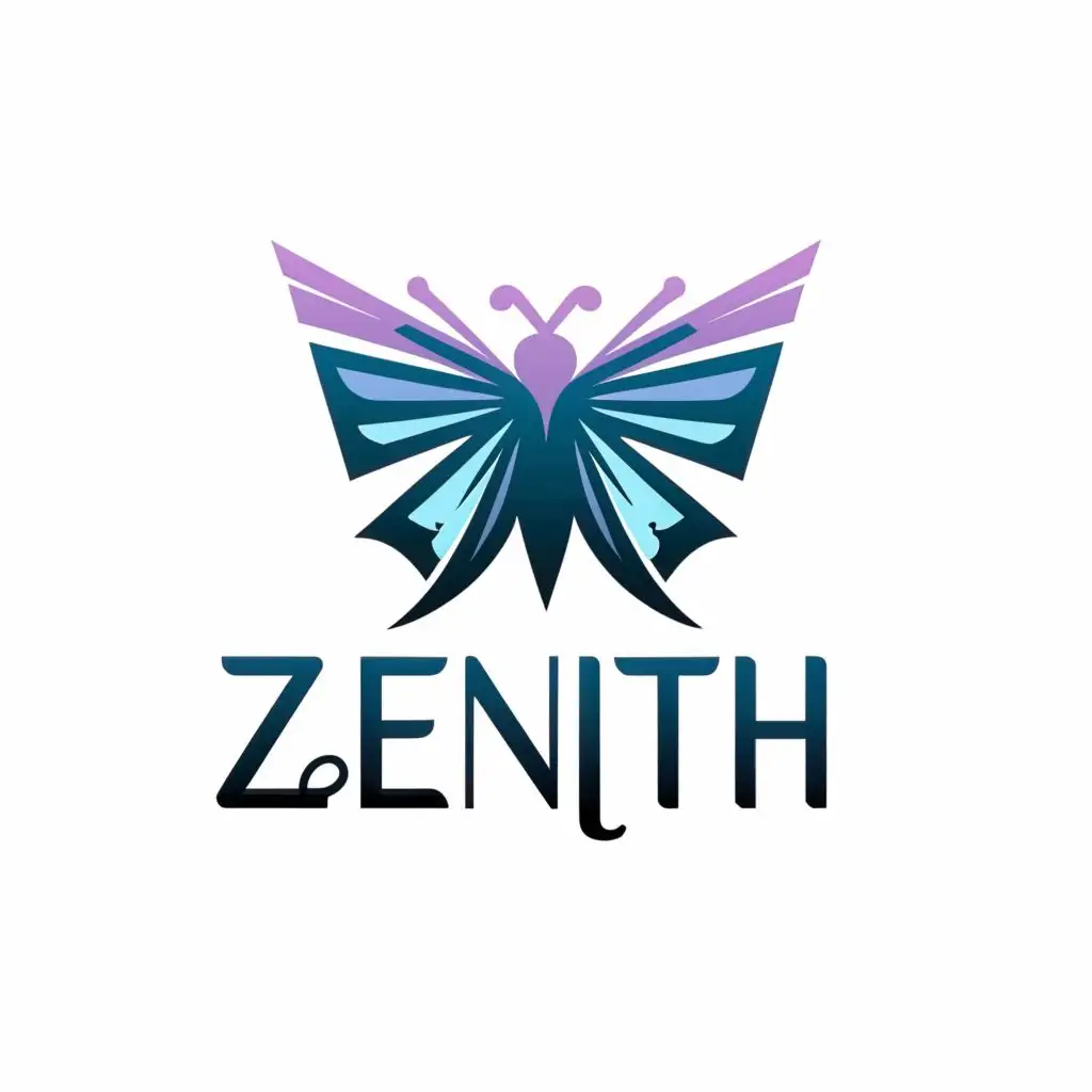 logo, Butterfly, with the text "Zenith", typography, be used in Entertainment industry