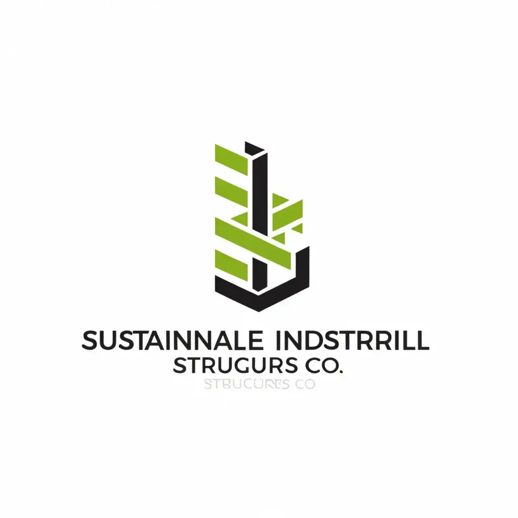 a logo design,with the text "Sustainable Industrial Structures Co", main symbol:Factory,Moderate,be used in Construction industry,clear background