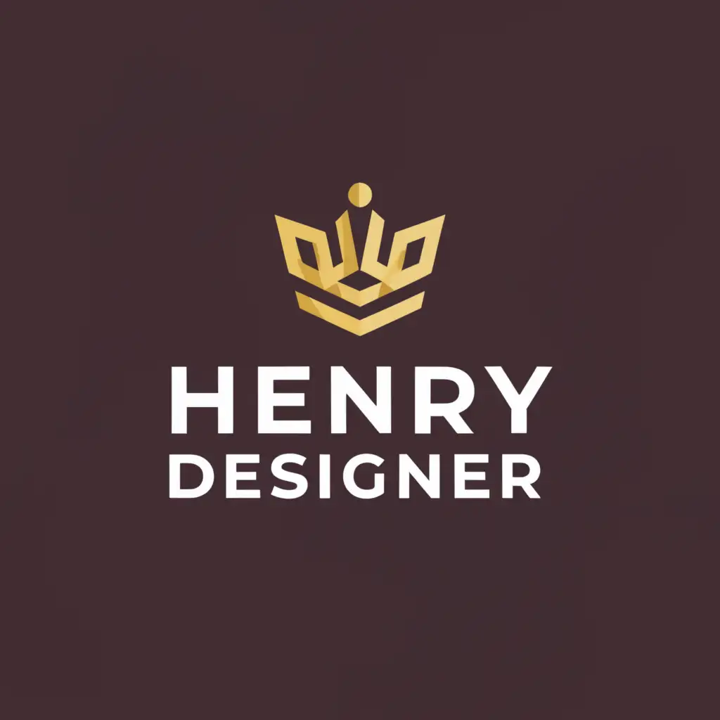 a logo design,with the text 'HENRY DESIGNER', main symbol:KING,complex,clear background