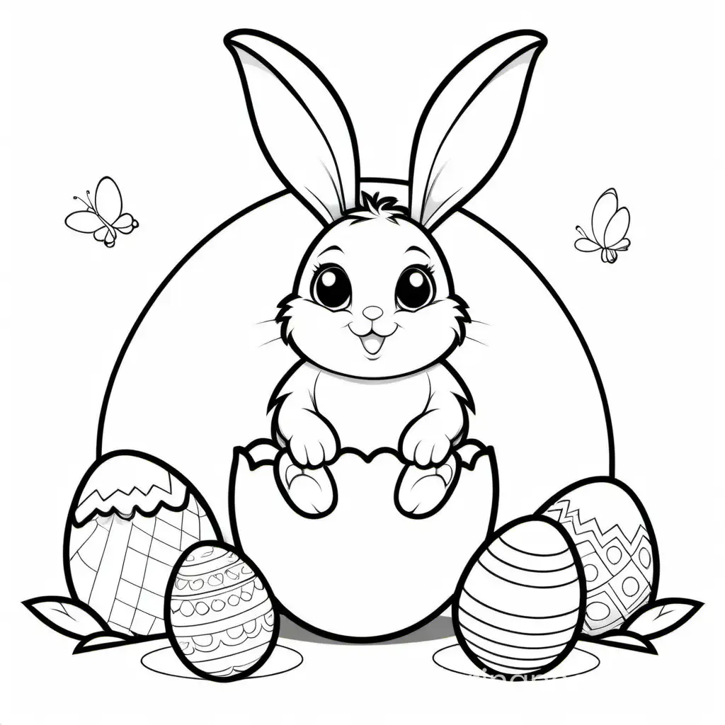 Adorable-Bunny-Sitting-Beside-an-Egg-Coloring-Page-for-Kids