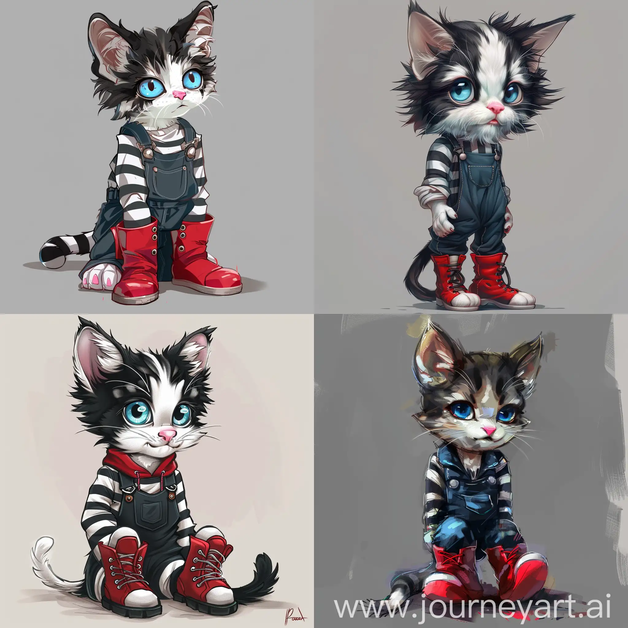 Furry-Fandom-Mascot-in-Black-and-White-Stripes-with-Blue-Eyes