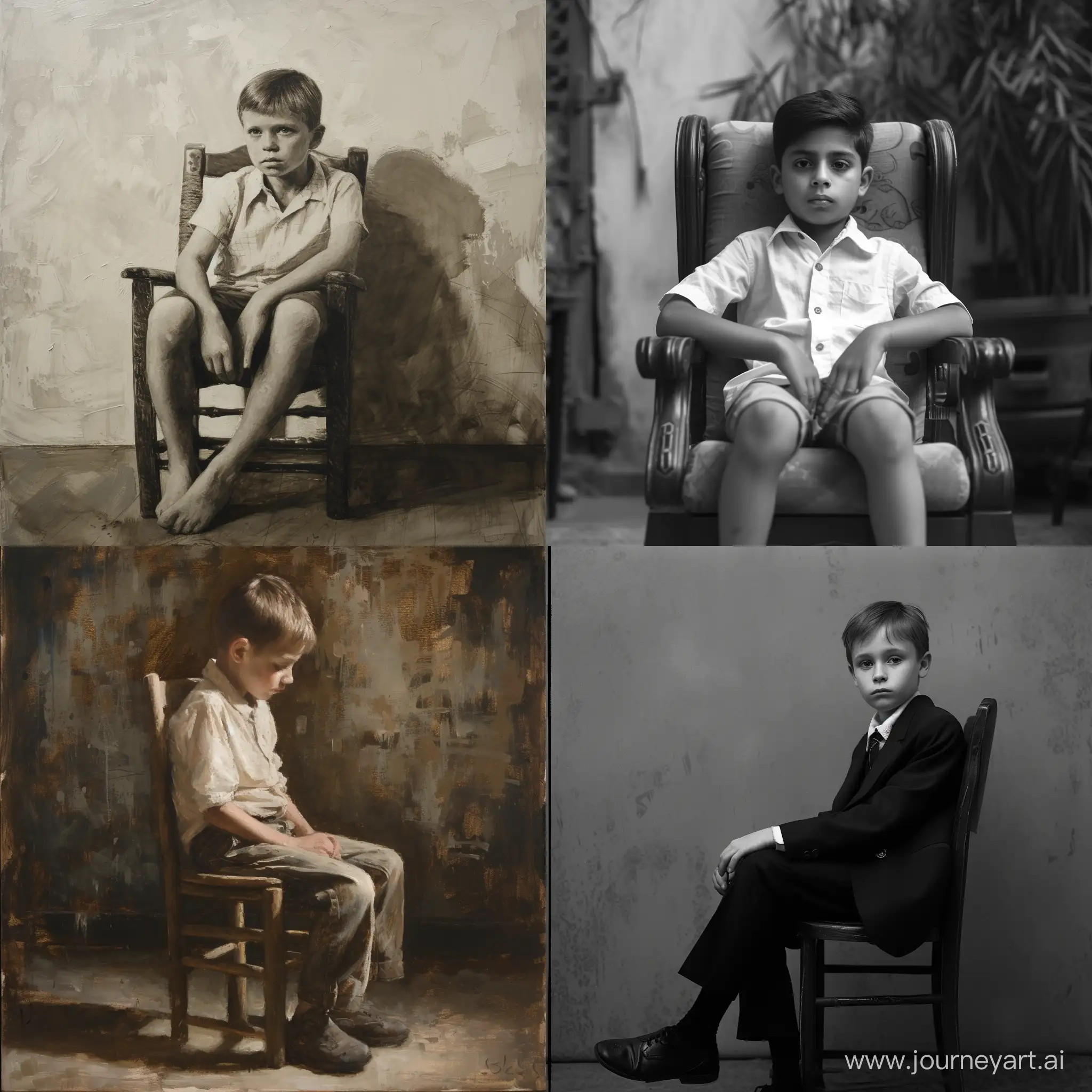 Young-Boy-Sitting-on-Chair-with-Contemplative-Expression