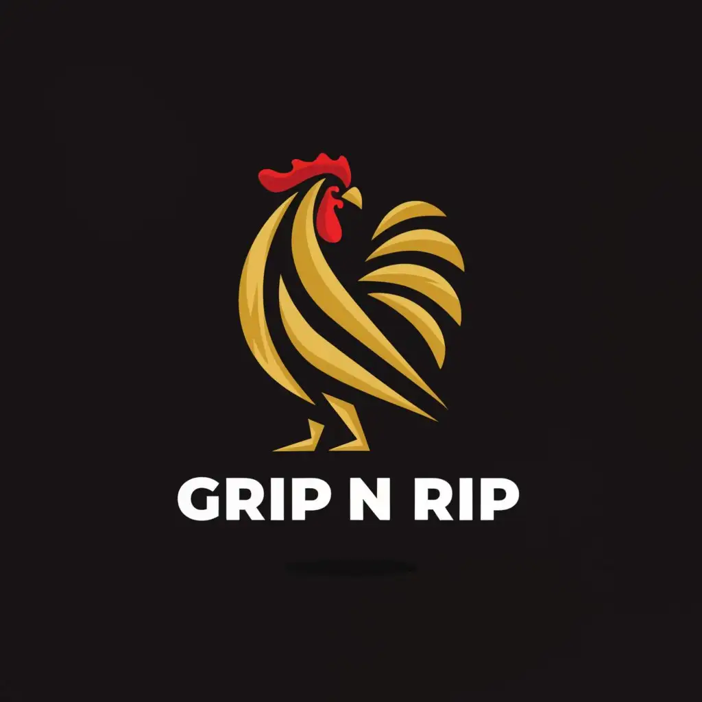 a logo design,with the text 'Grip n Rip ', main symbol:Rooster,Minimalistic,be used in Sports Fitness industry,clear background