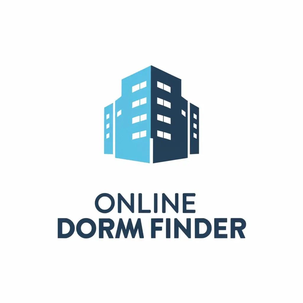 a logo design,with the text "online dorm finder", main symbol:dorm building,Moderate,be used in Real Estate industry,clear background