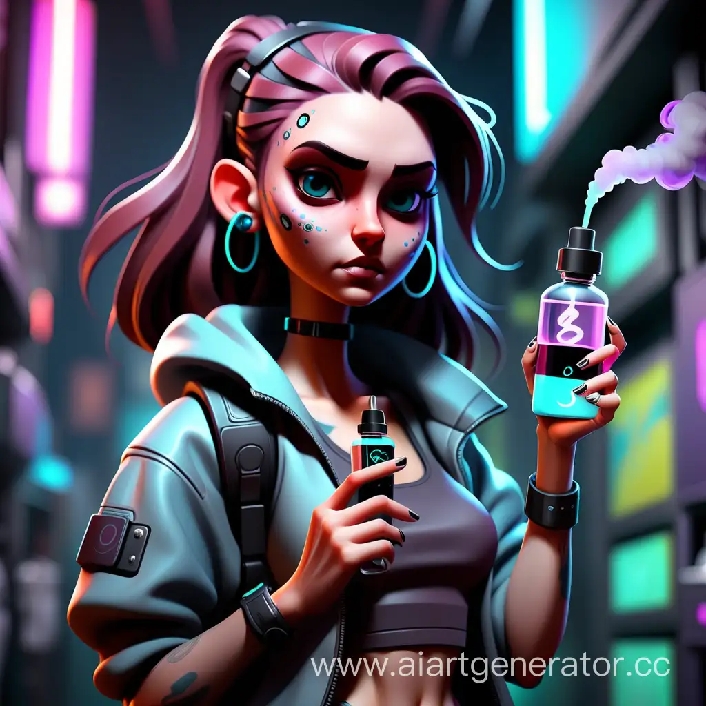 Cyberpunk-Vape-Girl-with-Liquid-Elegance