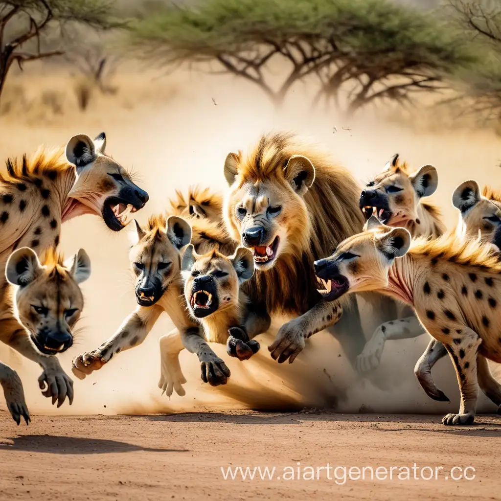 Fierce-Hyena-Pack-Ambushes-Elder-Lion