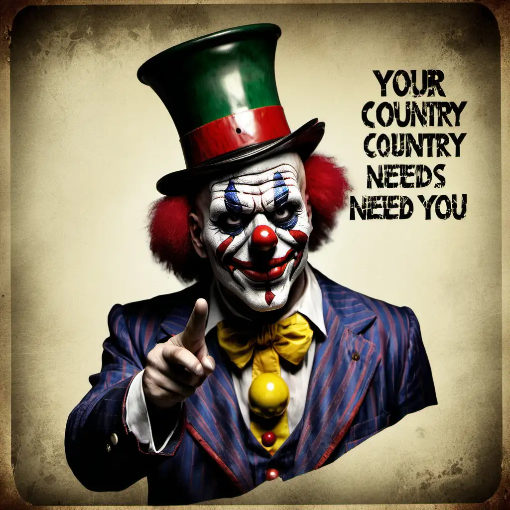 Clown, skull, your country needs you
