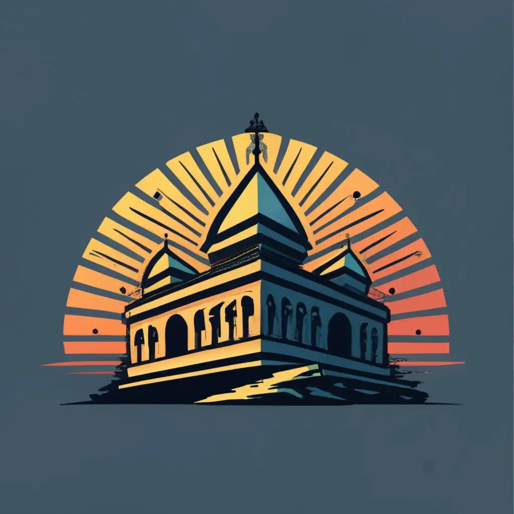 LOGO-Design-for-Temples-of-Gods-Glory-Divine-Illumination-in-Gold-and-Deep-Blues