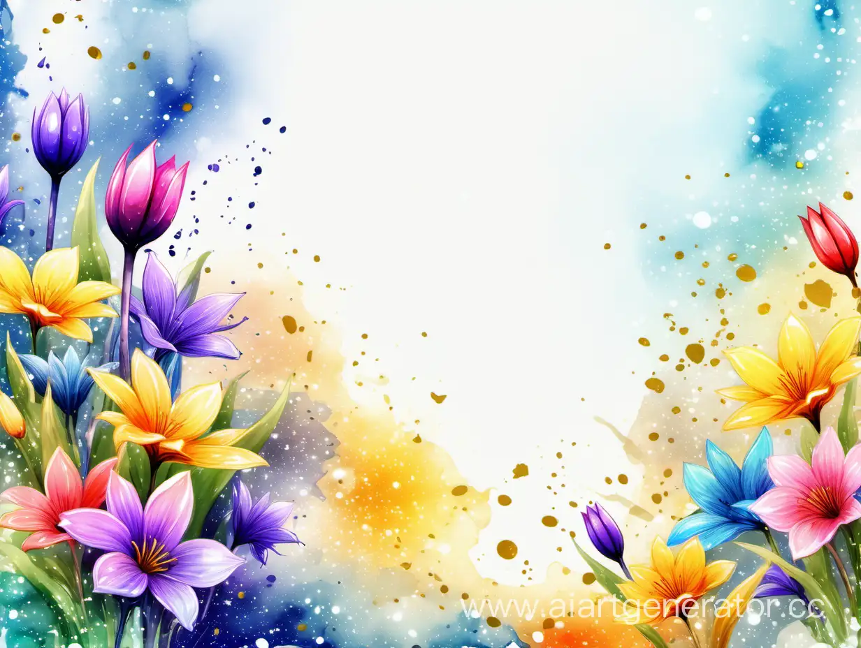 ext "SPRING" at top, water color, Illustrate an art work, spring flowers, space for text, abstract background, octen Render, glossy, highly detailed, high contrast, vibrant masterpiece, artstation, glossy, 24K, by AiLove, fit in canvas, bright, clear, sharp, ultra hd, Sparkling, denoise 4k