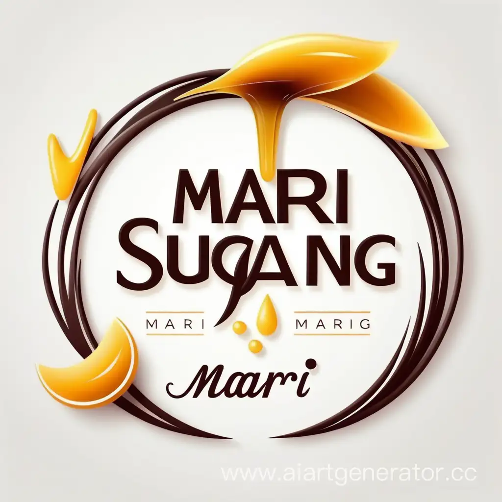 logo with "Sugaring Mari" on white background, stylish, hair removal, beauty salon

