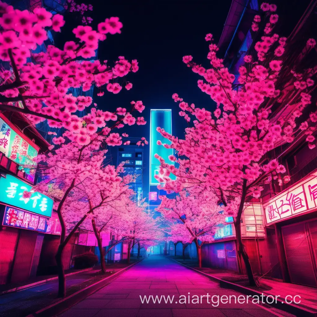 Neon-Sakura-in-Vibrant-Urban-Setting