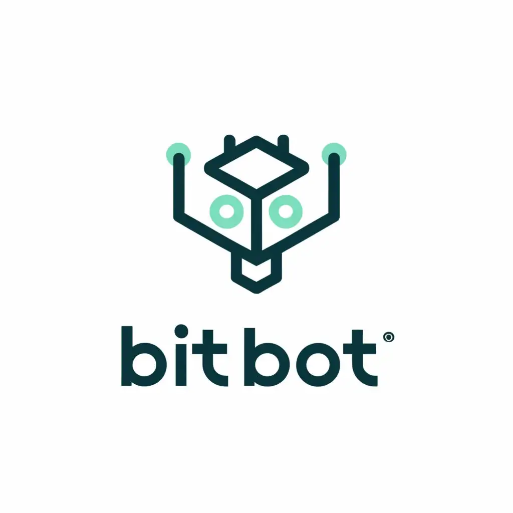 a logo design,with the text "BitBot", main symbol:Robot,Minimalistic,be used in Education industry,clear background