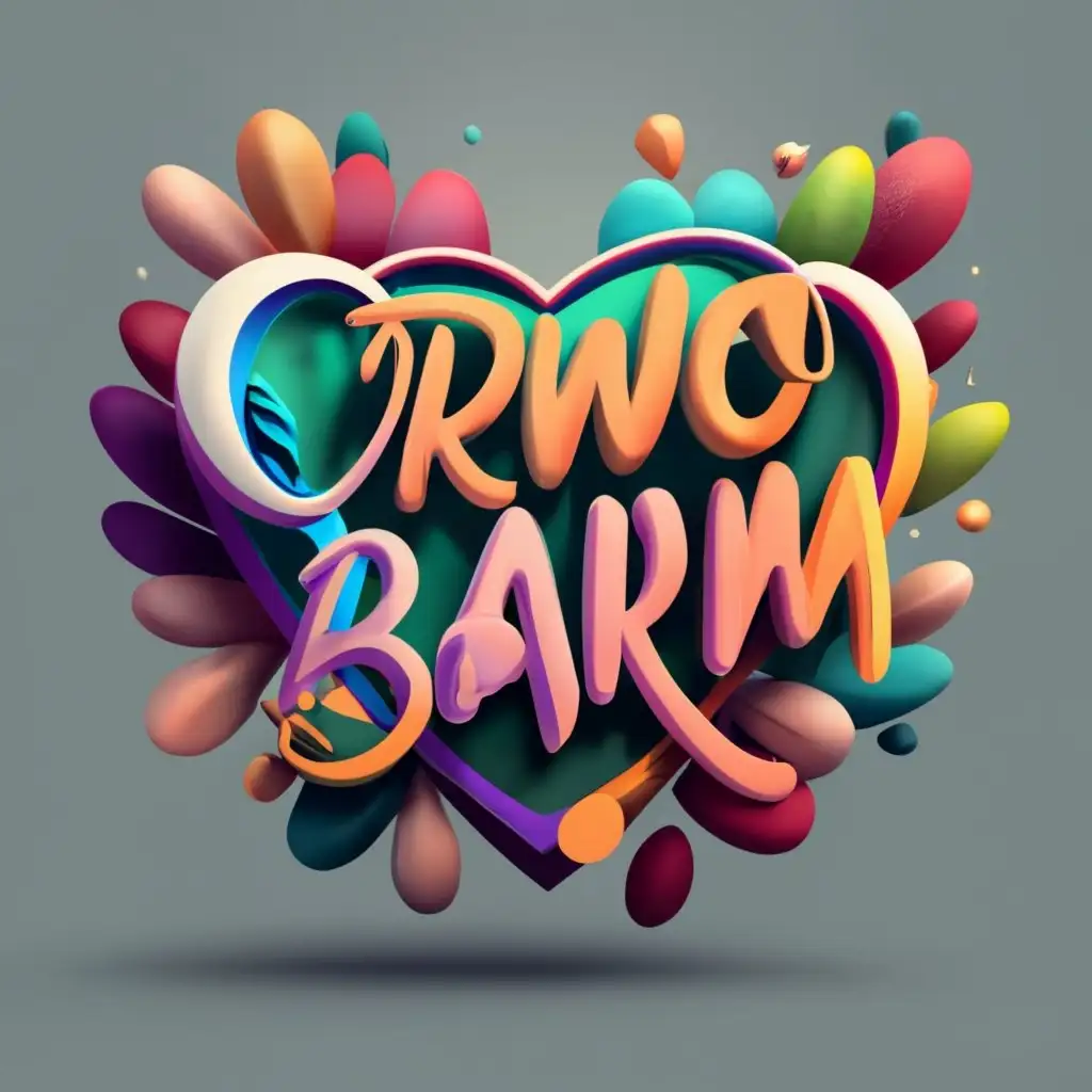 logo, 3d heart, with the text "RWO BARMM", typography, be used in Events industry