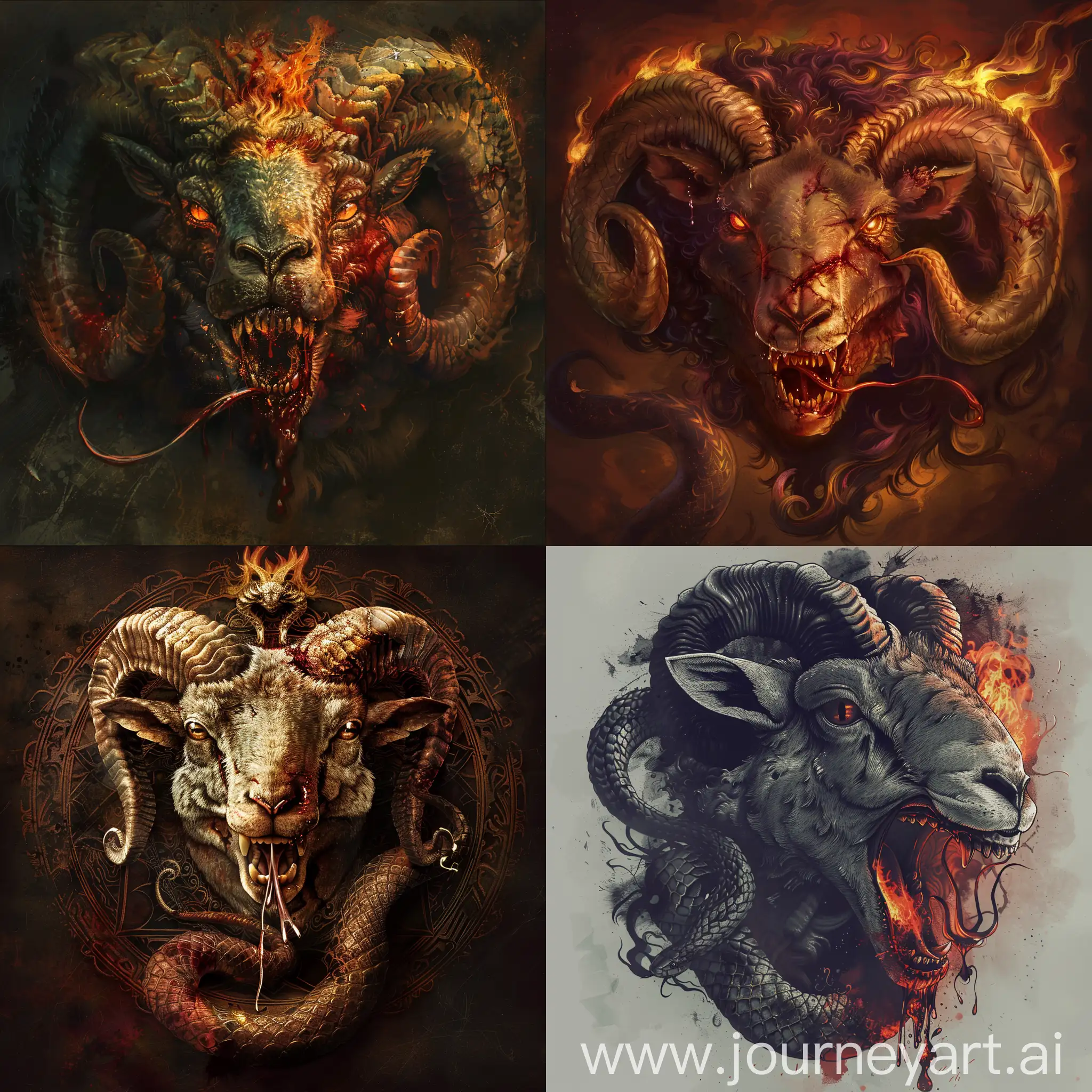 Fiery-Aries-Confronts-Bloodthirsty-Snake-Mythical-Clash-of-Fury