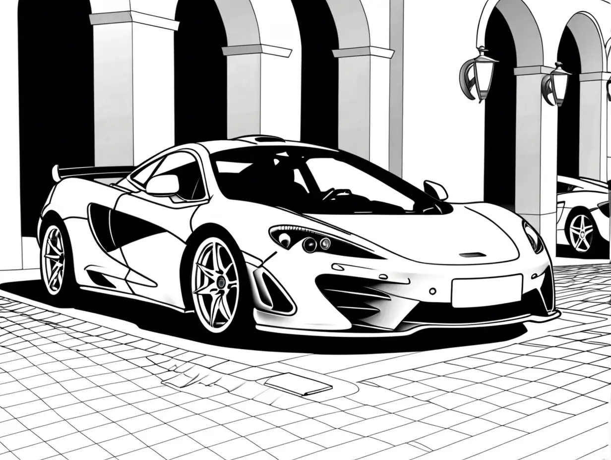 McLaren Supercar Parked in Remote Location Coloring Page