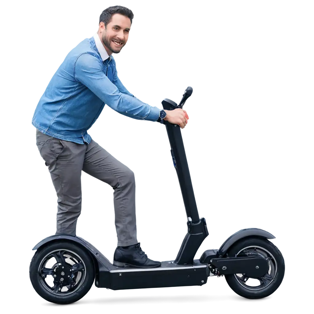 Happy-Man-Riding-Electric-Scooter-Vibrant-PNG-Image-Illustrating-EcoFriendly-Transportation