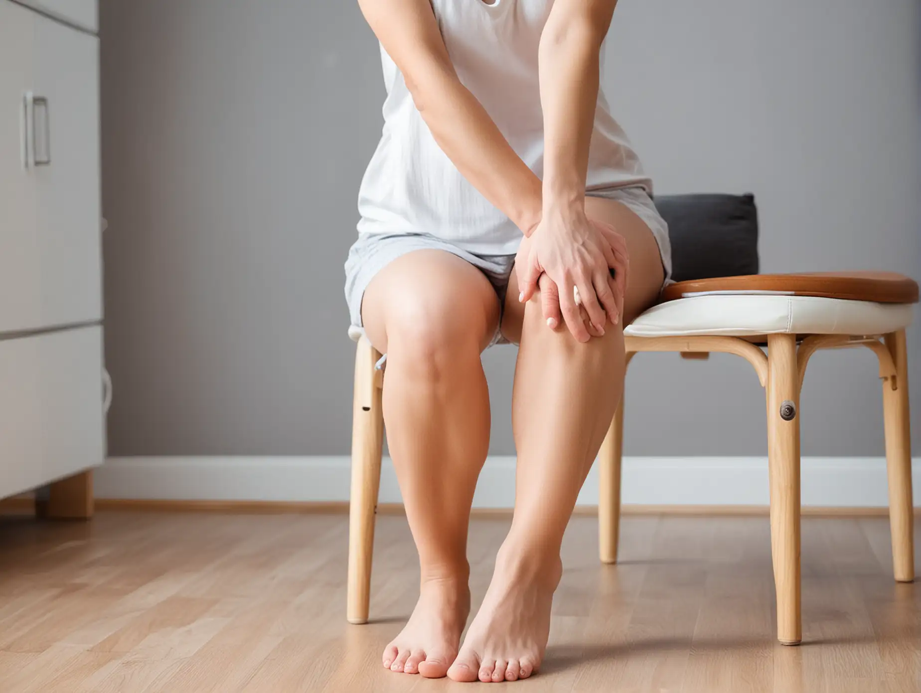 Woman with Chronic Leg Pain Receiving Treatment