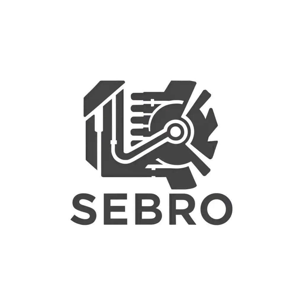 a logo design,with the text "SEBRO", main symbol:Engine,Moderate,be used in Automotive industry,clear background