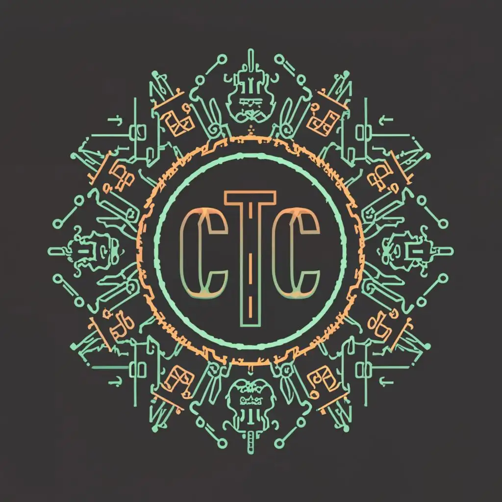 a logo design,with the text "CTC", main symbol:Cryptocurrency,  bigfoot Loch ness ghosts CTC,complex,clear background