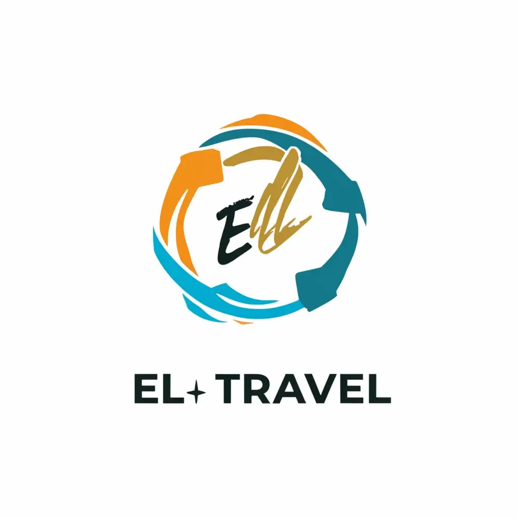 a logo design,with the text "Ell Travel", main symbol:Ell Travel,Moderate,be used in Travel industry,clear background