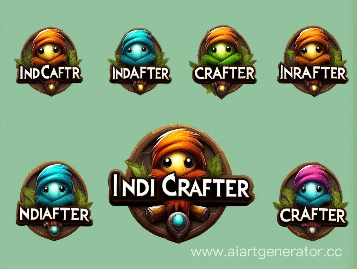 логотип компании по разработке игр. Название "Indi Crafter"