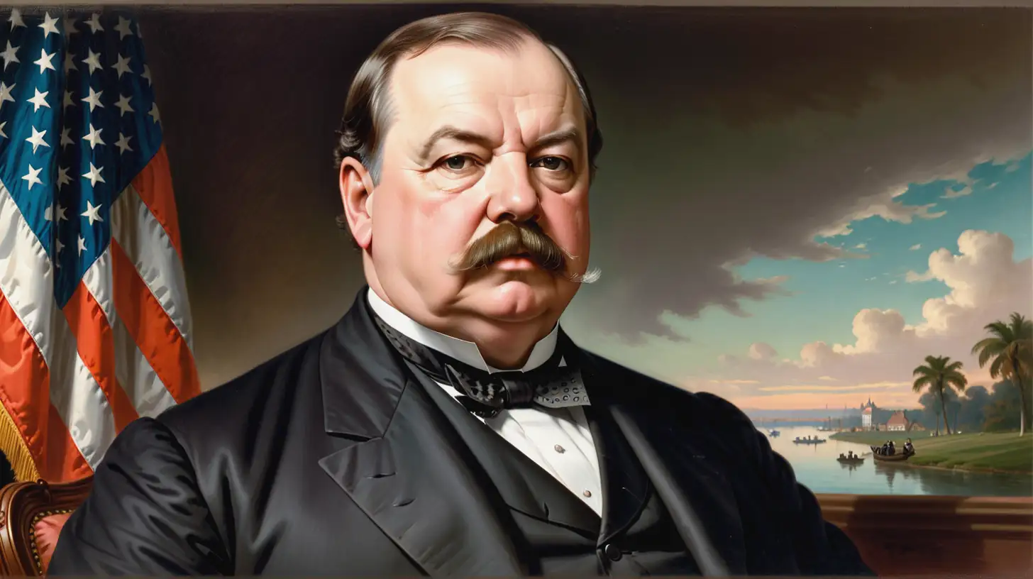 US President Grover Cleveland 18931897 Portrait and Presidency Overview