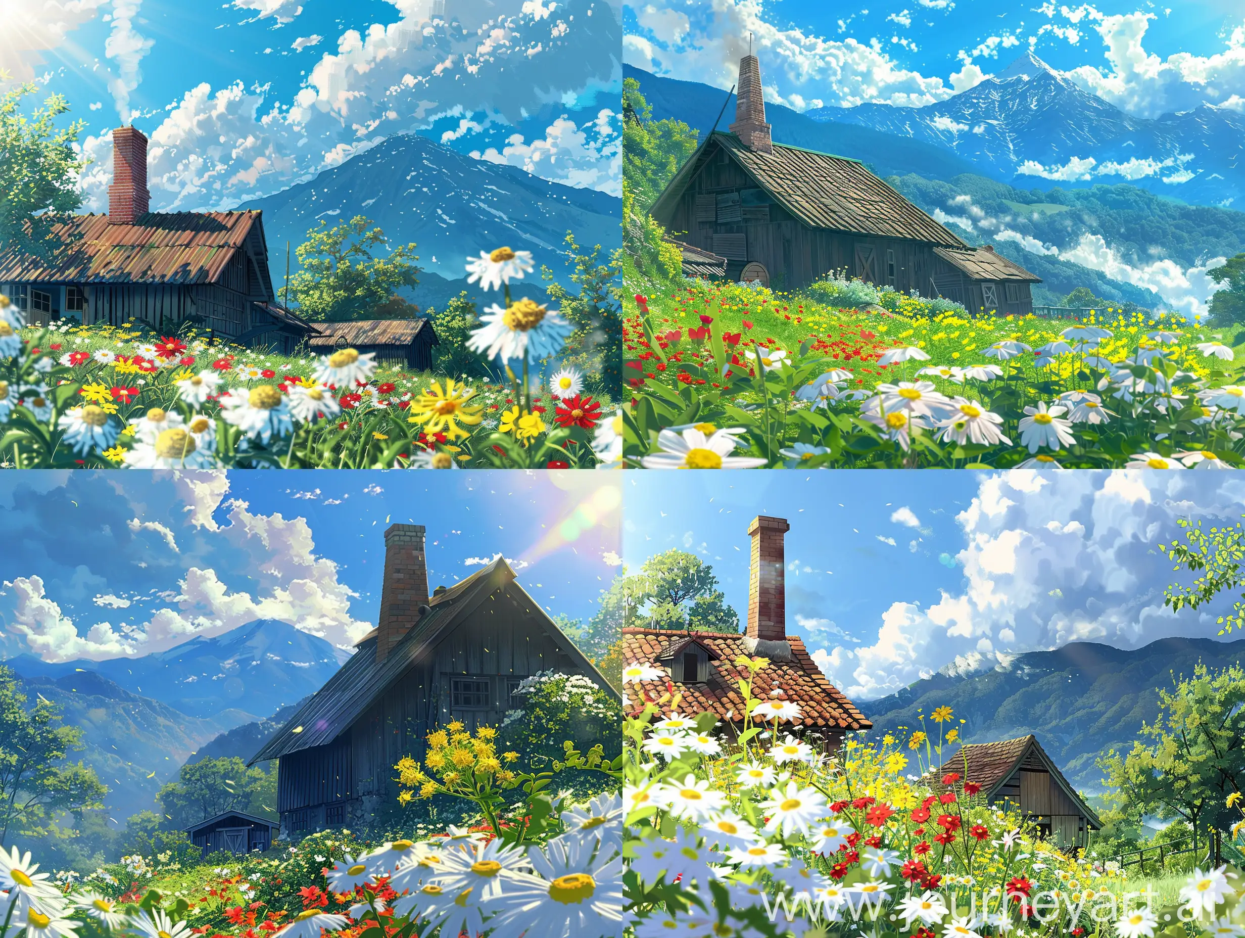 Charming-Indonesian-Cottage-with-Spring-Flowers-in-Makoto-Shinkai-Style