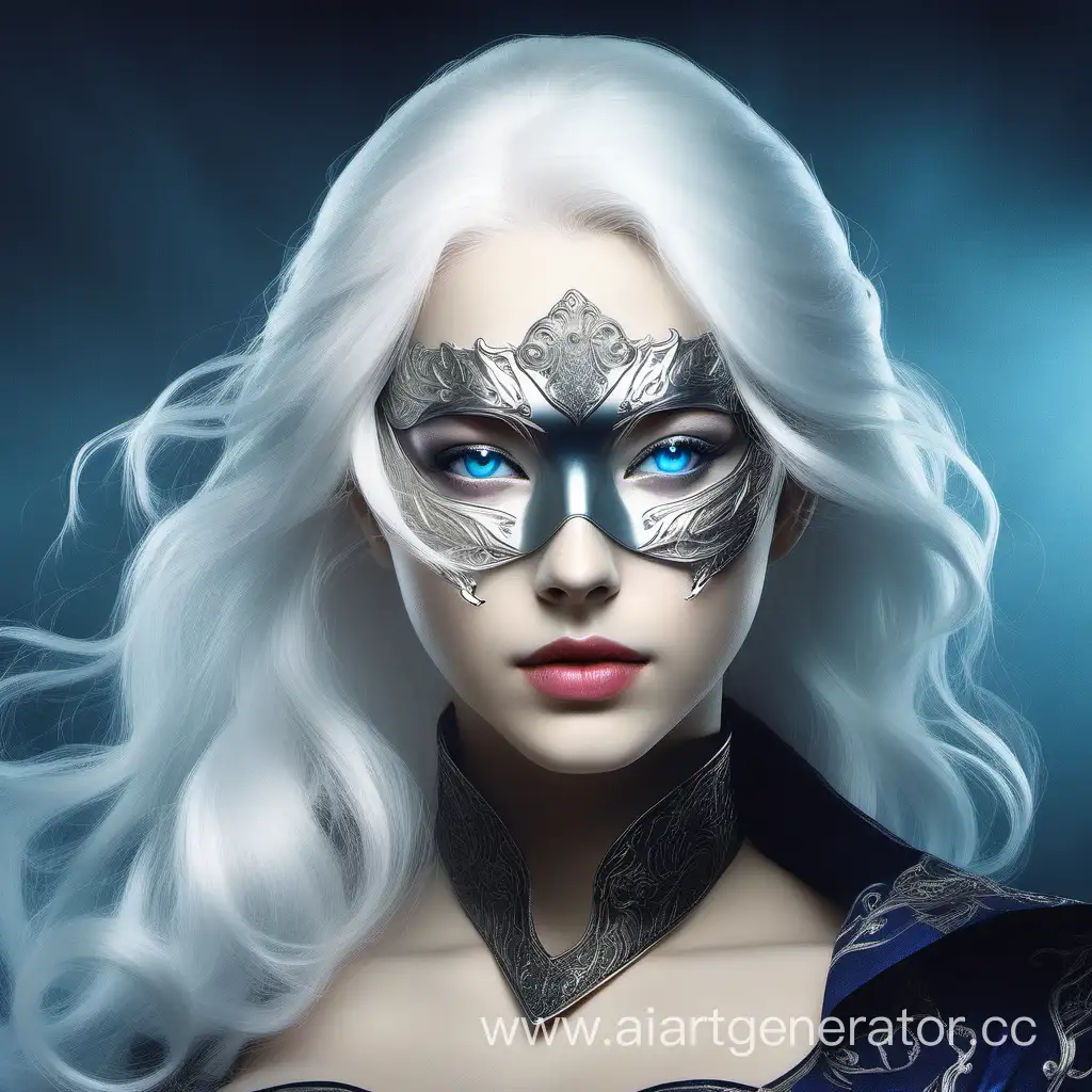 Mysterious-Girl-with-White-Hair-and-Silver-HalfMask