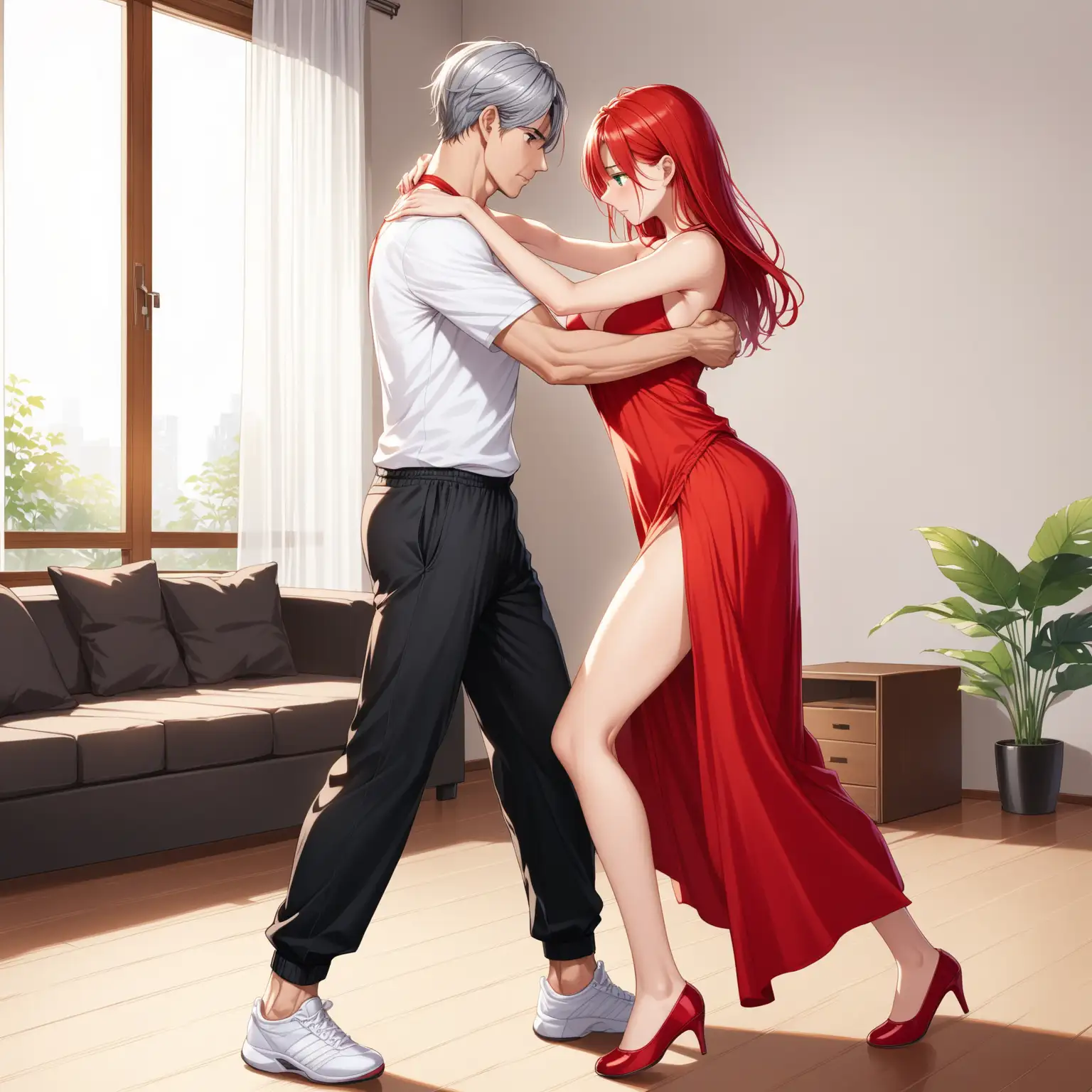 Intimate Dance Passionate Waltz in Cozy Living Room