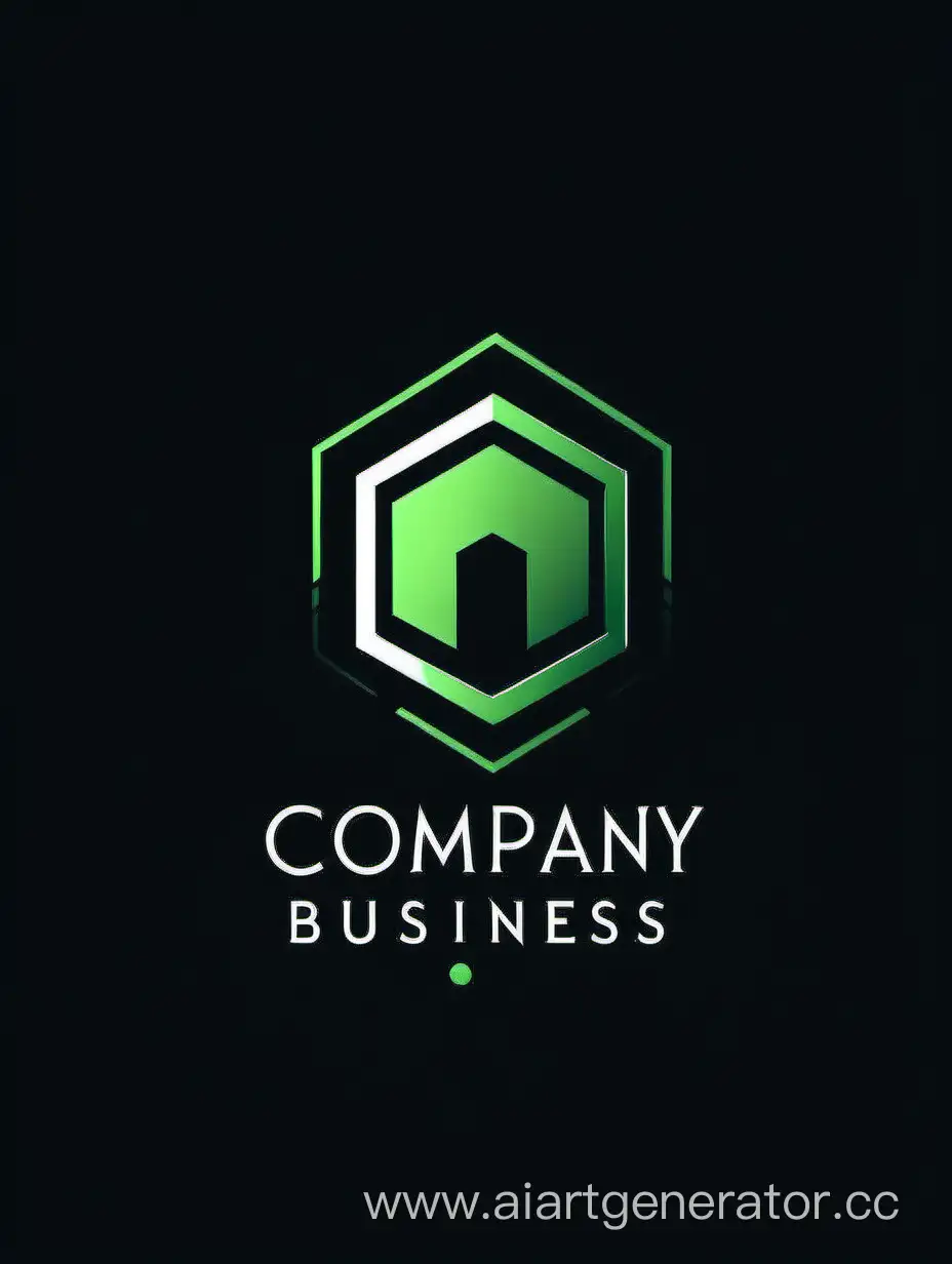 Company Bisnes Logo, Simple And Smart, Background Black And Green