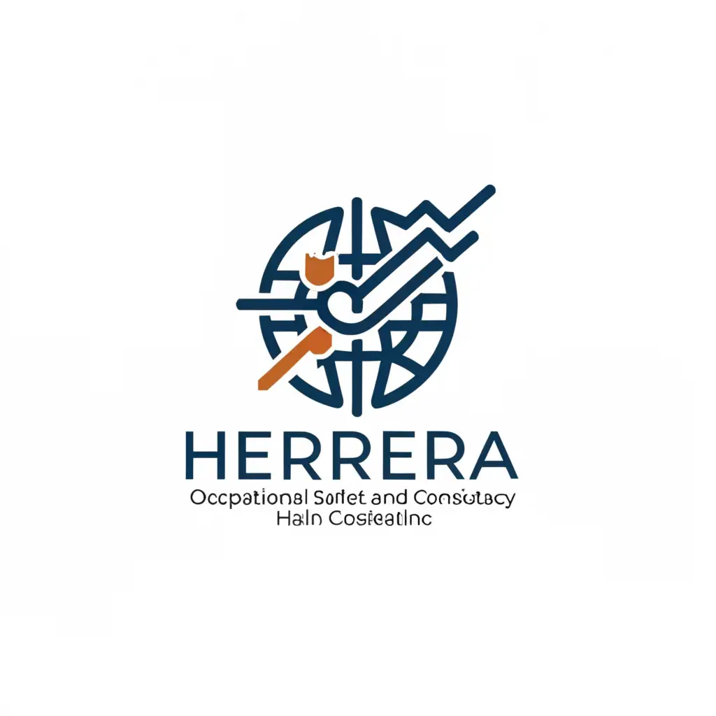 a logo design,with the text "occupational safety and health consultancy
herrera", main symbol:world, shield, safety, line of electrocardiogram,complex,be used in Home Family industry,clear background