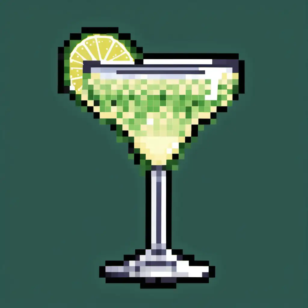 Vibrant Pixel Art Tommys Margarita Cocktail