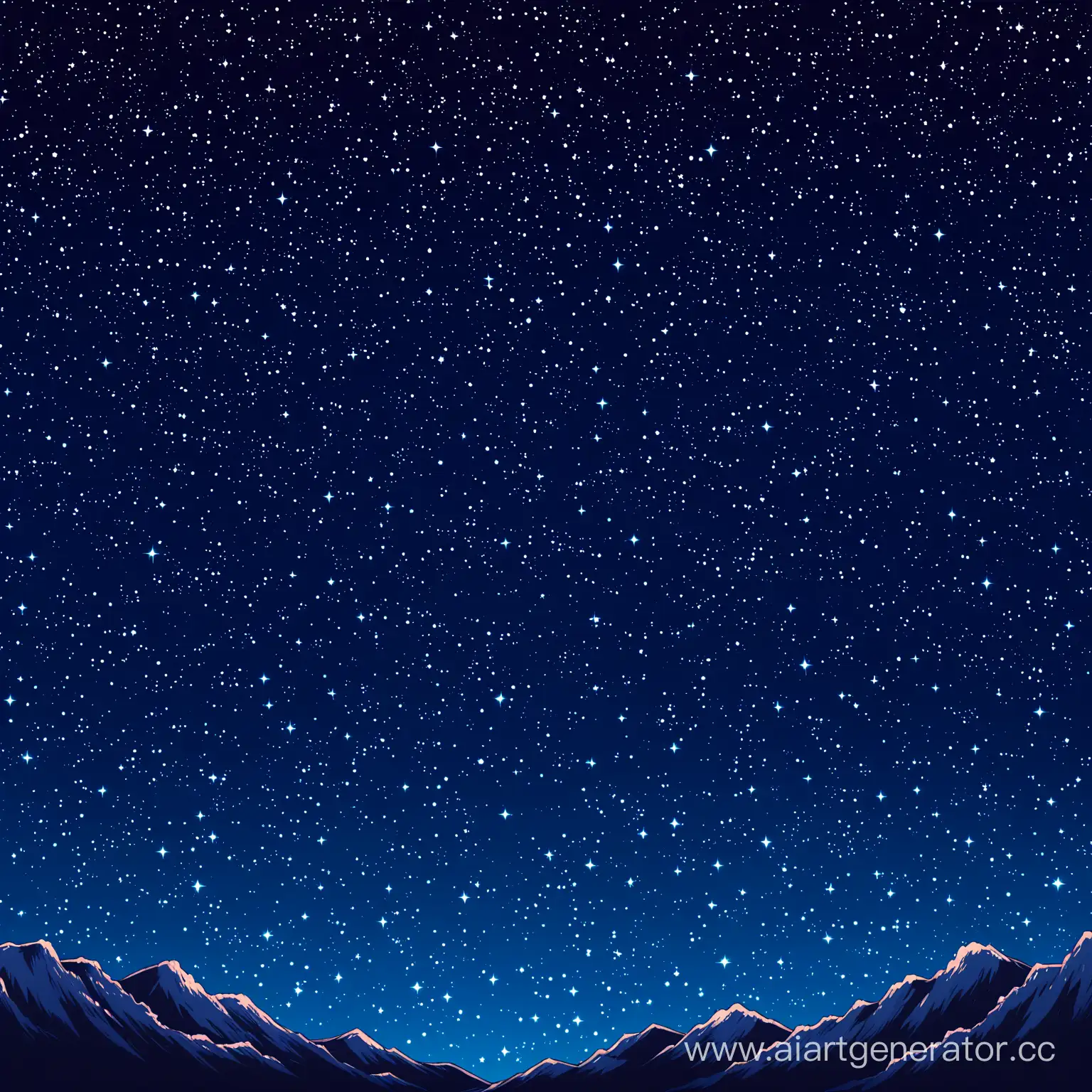 ночное звездное небо в стиле аниме