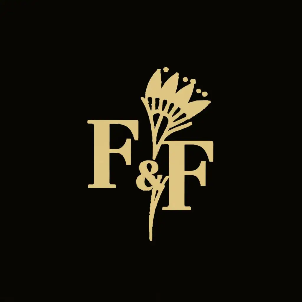 logo, flower, with the text "F&F", typography
