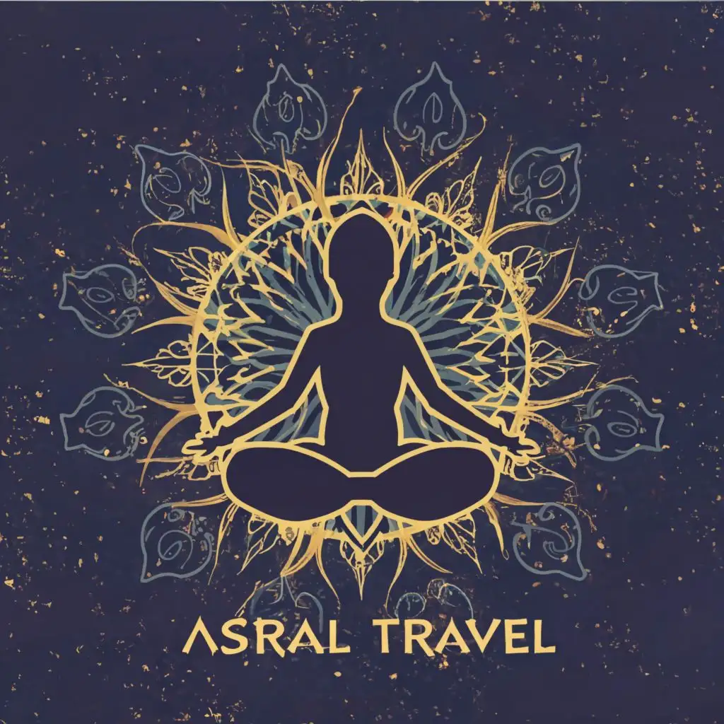 logo, Meditation, with the text "Astral Travel", typography