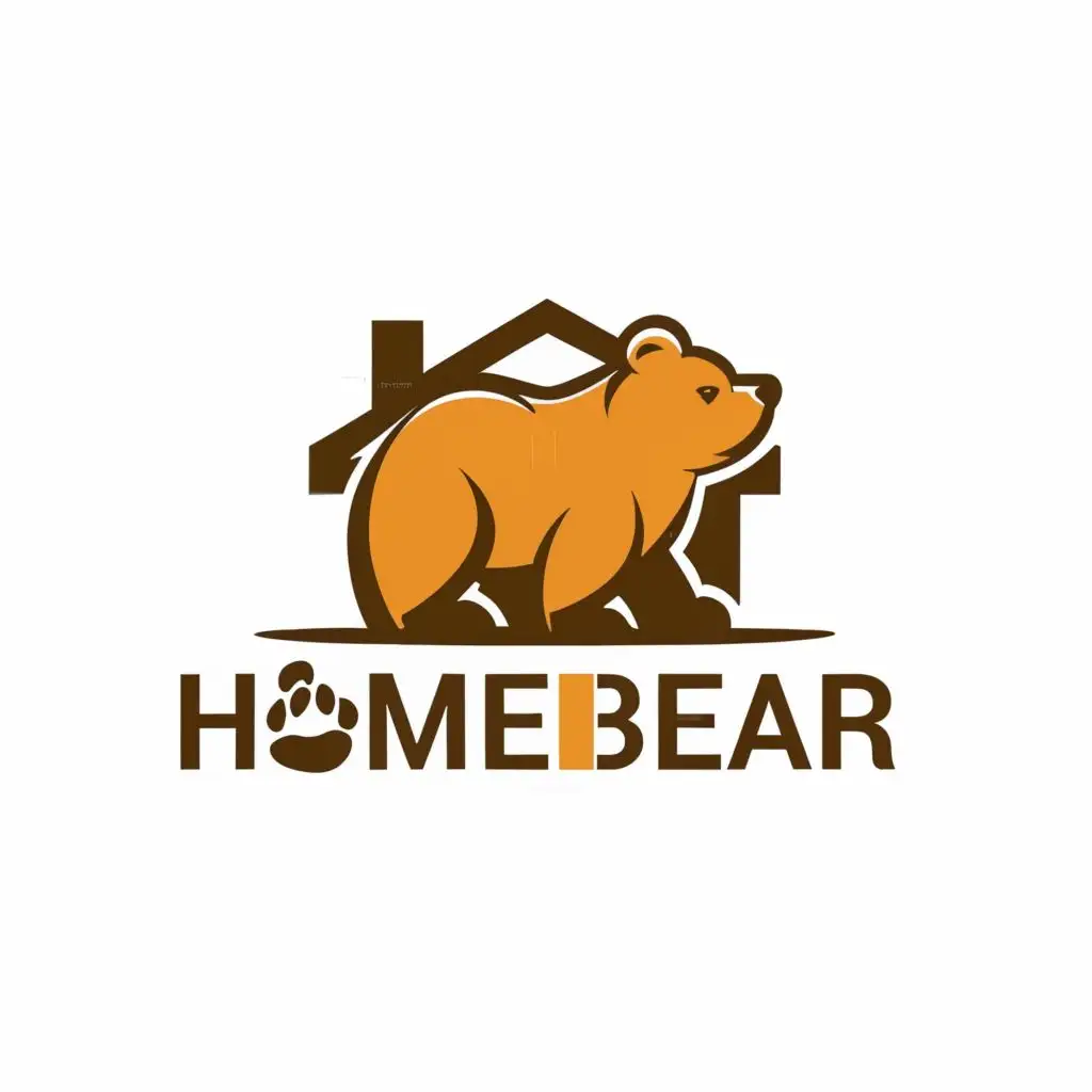 logo, a bear , a house, with the text "homebear", typography, be used in Home Family industry