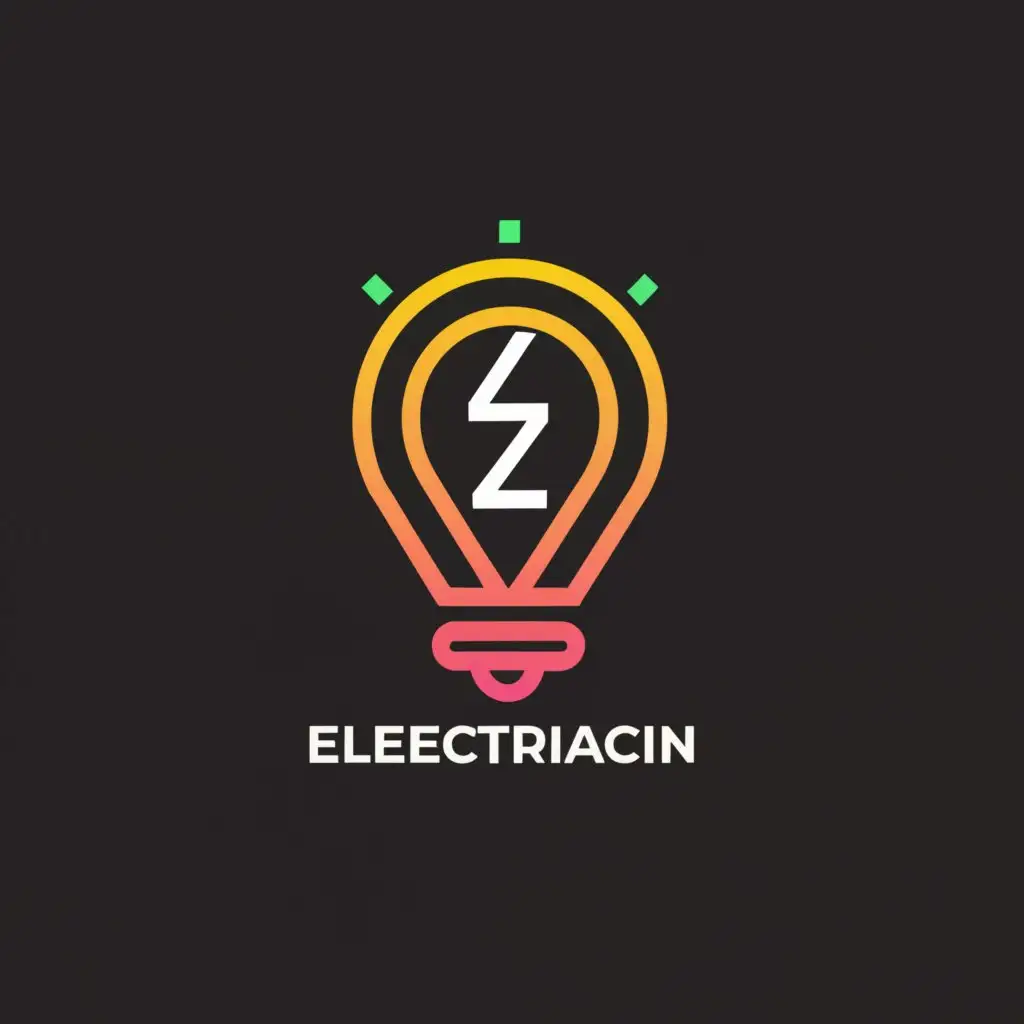 a logo design,with the text "DZ ELECTRICIAN", main symbol:LIGHT,Moderate,clear background