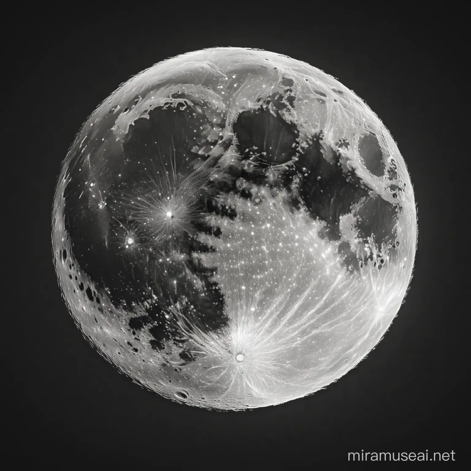 Monochrome Full Moon in a Minimalist Setting